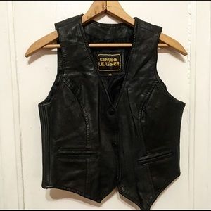 Genuine leather boosting vest moto